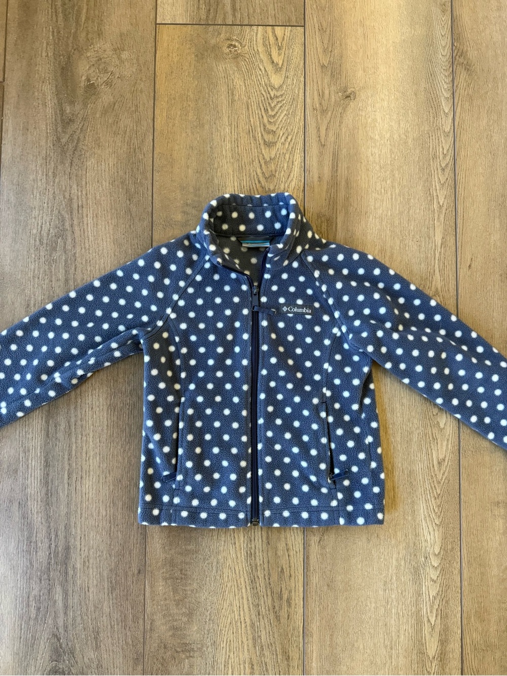 Columbia Kids Navy & White Polka Dot Fleece Jacket